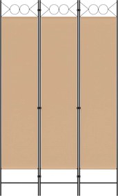vidaXL 3-Panel Room Divider Μπεζ 120 x 200 cm Ύφασμα