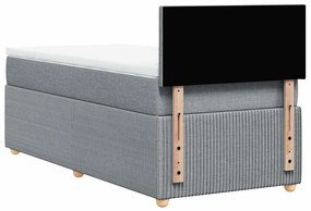vidaXL Κρεβάτι Boxspring με Στρώμα Ανοιχτό Γκρι 80x200 εκ. Υφασμάτινο
