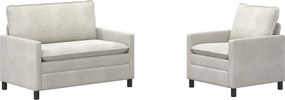 vidaXL Σετ Καναπέ 2 pcs Κρεμ Βελούδο