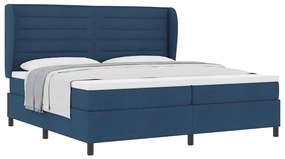 vidaXL Κρεβάτι με ελατήρια με στρώμα Μπλε 200 x 200 cm ύφασμα