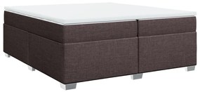 vidaXL Κρεβάτι Boxspring με Στρώμα Σκούρο Καφέ 200x200 εκ. Υφασμάτινο