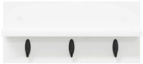 vidaXL Τοίχου Κρεμάστρα Λευκό 40 x 10.5 x 18 εκ Επεξεργασμένο ξύλο