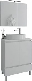Drop Delta 60 Top White Gloss 61x46 - Πάγκος με Νιπτήρα &amp; Κρυφοντουλαπο