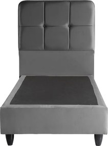 Κρεβάτι μονό Punto pakoworld ανθρακί βελούδο 90x200εκ