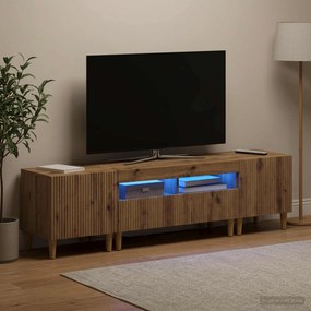 VidaXL 3 Τεμάχια LED Τηλεοπτική Ντουλάπα ARNHEM 3 τμχ. Artisan Δρυς
