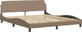 vidaXL Κρεβάτι με Στρώμα Zadar Καπουτσίνο 180x200 εκ. Συνθ. Δέρμα