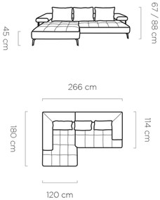 Γωνιακός καναπές Model Mini-Mple-Αριστερή