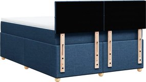 vidaXL Κρεβάτι Boxspring με Στρώμα Μπλε 140x200 εκ. Υφασμάτινο