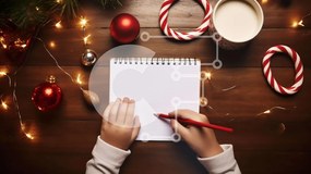 Intra Συλλεκτικό Ξύλινο Παζλ Plywood 4mm - Γράψιμο σε σημειωματάριο με χριστουγεννιάτικα στολίδια Σε Ξύλινο Κουτί - Διαστάσεις: 10x10 cm – 25 κομμάτια