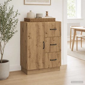 vidaXL Πλαϊνό γραφείο Artisan Δρυς 66 x 34,5 x 87 εκ.