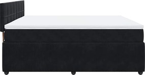 vidaXL Κρεβάτι Boxspring με Στρώμα Μαύρο 200x200 εκ. Βελούδινο