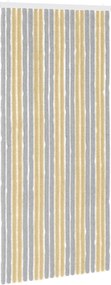 vidaXL Κουρτίνα εντόμων Chenille Γκρι και Μπεζ 90 x 200 cm 100% PP