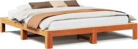 vidaXL Σκελετός Κρεβ. Χωρίς Στρώμα Καφέ Κεριού 200x200 εκ Μασίφ Πεύκο