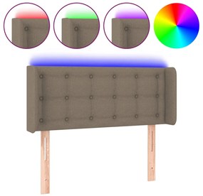 vidaXL Κεφαλάρι Κρεβατιού LED Taupe 83x16x78/88 εκ. Υφασμάτινο