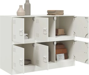 vidaXL Μπουφές Λευκός 99x39x73 εκ. από Ατσάλι