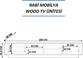 Έπιπλο Τηλεόρασης Ξύλινο MIMABA 180x40x35