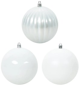 vidaXL Σέτ Χριστουγεννιάτικων Μπαλών XXL 4 pcs Λευκό Πλαστικό