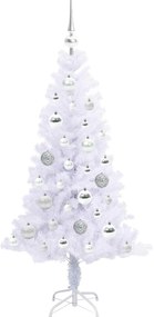 vidaXL Τεχνητό Χριστουγεννιάτικο Δέντρο Λευκό 120 cm PVC και Χάλυβας
