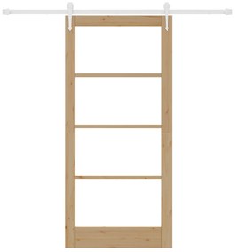 vidaXL Ολισθητή Πόρτα με Σετ Υλικών 93x202 cm Μασίφ Ξύλο Πεύκου
