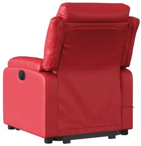 vidaXL Πολυθρόνα Μασάζ Ανακλινόμενη με Ανύψωση Κόκκινη Συνθετικό Δέρμα