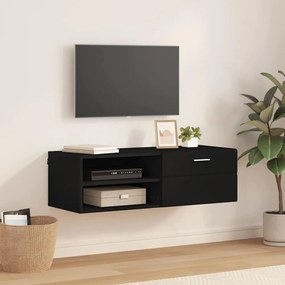 vidaXL Ντουλάπι TV με ράφι Μαύρο 100.5 x 39 x 30 εκ Επεξεργασμένο ξύλο