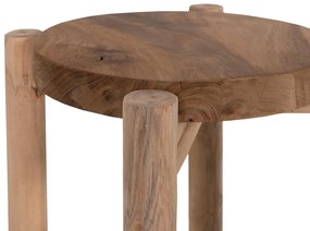 Τραπεζάκι σαλονιού Βοηθητικό HOVER Ξύλο TEAK σε Φυσικό Φ30x50Υεκ. 30x30x50 εκ.