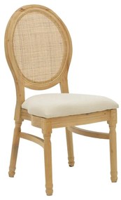 Καρέκλα Canco pakoworld φυσικό rubberwood-φυσικό rattan 50x55x98εκ