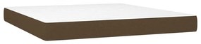 vidaXL Κρεβάτι Boxspring με Στρώμα &amp; LED Σκ.Καφέ 180x200εκ. Υφασμάτινο