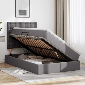 vidaXL Κρεβάτι Αποθήκης με στρώμα Γκρι 120 x 200 cm Τεχνητό Δέρμα