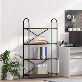 vidaXL Ράφι Βιβλίων Καπνιστή δρυς 80 x 30 x 146 εκ Επεξεργασμένο ξύλο