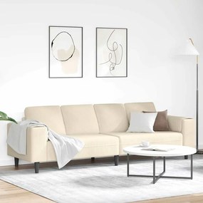 vidaXL Υφασμάτινος καναπές με μαξιλάρι Κρεμ 208 εκ. Βελούδο