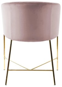 Καρέκλα Oakland 308, Dusty pink, Χρυσό, 76x56x54cm, 6 kg, Ταπισερί, Μεταλλικά, Μπράτσα | Epipla1.gr