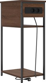 vidaXL Κομοδίνο Καφέ δρυς 41 x 28 x 76 εκ. Επεξεργασμένο ξύλο
