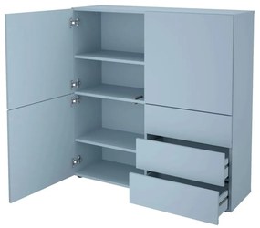 FMD Ντουλάπι με 3 Συρτάρια και 3 Πόρτες Μπλε 99 x 31,5 x 101,2 εκ.