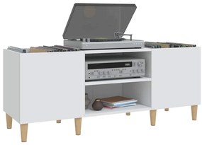 vidaXL Δισκοθήκη Λευκή 121 x 38 x 48 εκ. Επεξεργασμένο Ξύλο