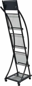 vidaXL Ραφιέρα Περιοδικών Μαύρη A4 40 x 32 x 131 εκ.