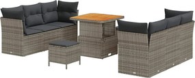 vidaXL Σετ Καναπέ Κήπου 9 pcs Γκρι συνθετικό ρατάν