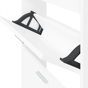 vidaXL Παπουτσοθήκη Λευκή 59x17x108 εκ. από Τεχνητό Ξύλο