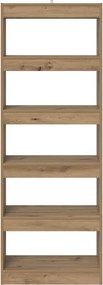 vidaXL Βιβλιοθήκη artisan δρυς 60 x 30 x 166 εκ Επεξεργασμένο ξύλο