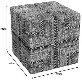 Σκαμπό Lerkmon Inart ψαθα σε φυσική απόχρωση 40x40x40εκ