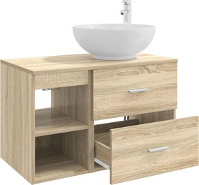 vidaXL Σετ Επίπλων Μπάνιου 2 τμχ. Sonoma Δρυς Επεξεργασμένο Ξύλο