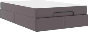vidaXL Σκελετός κρεβατιού με στρώμα Άλλο 2 pcs Γκρι PVC