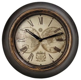 Ρολόι Τοίχου ROL603 23,2x23,2x5,4cm Brown Espiel Πολυρεσίνη