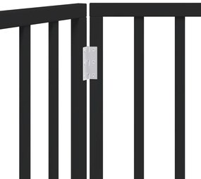 Διαχωριστικό Σκύλων Πτυσσόμενο 2 Πάνελ Μαύρο 160 εκ Ξύλο Λεύκας - Μαύρο