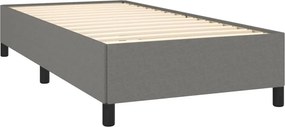 vidaXL Κρεβάτι Boxspring με Στρώμα Σκούρο Γκρι 90x200 εκ. Υφασμάτινο