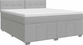 vidaXL Κρεβάτι box spring με στρώμα Ανοιχτό γκρι 140 x 200 cm Ύφασμα
