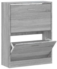 vidaXL Παπουτσοθήκη Γκρι Sonoma 63x24x81 εκ. από Επεξεργασμένο Ξύλο