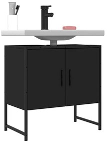 vidaXL Ντουλάπι Νιπτήρα Μπάνιου Μαύρο 60x33x60 εκ. Επεξεργασμένο Ξύλο