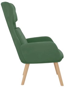 vidaXL Πολυθρόνα Relax Ανοιχτό Πράσινο Βελούδινη