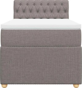 vidaXL Κρεβάτι Boxspring με Στρώμα Taupe 90x200 εκ. Υφασμάτινο